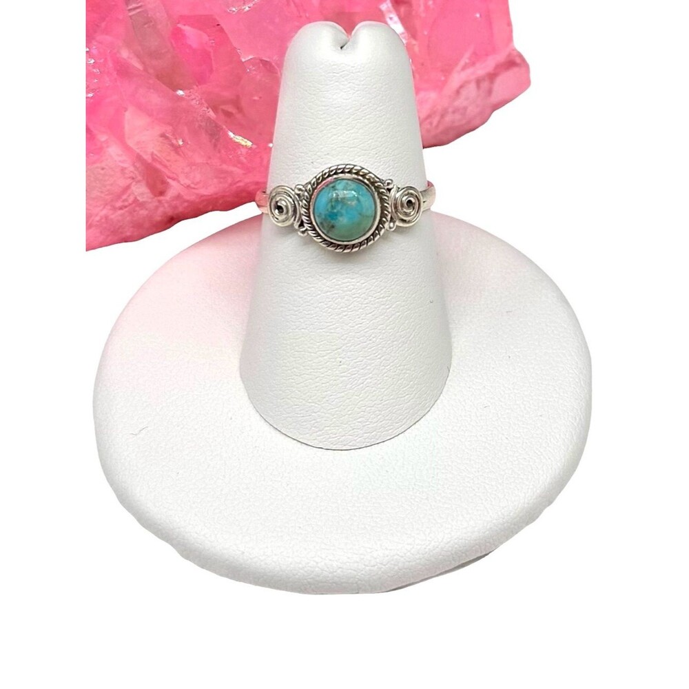 Kingman Turquoise Ring Size 6 Solid 925 Sterling Silver